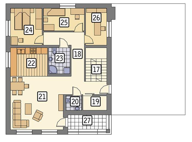Rzut piętra POW. 97,7 m²