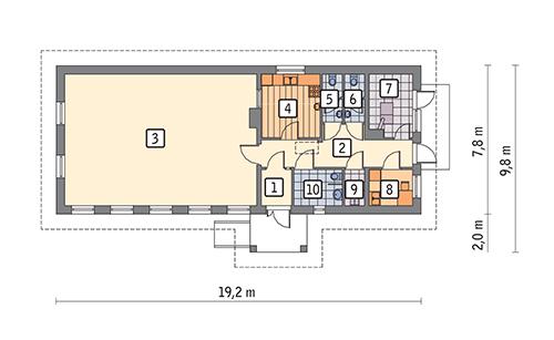 Rzut parteru POW. 118,2 m²