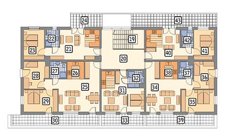 Rzut piętra POW. 329,0 m²