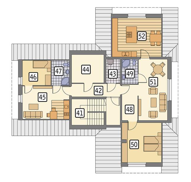 Rzut poddasza POW. 126,5 m²