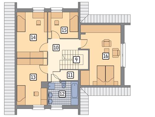 Rzut poddasza POW. 77,2 m²