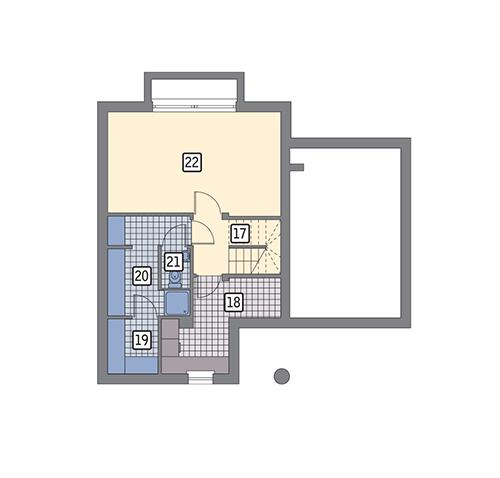 Rzut piwnicy POW. 47,6 m²