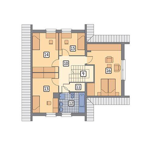 Rzut poddasza POW. 77,2 m²
