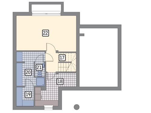 Rzut piwnicy POW. 47,6 m²