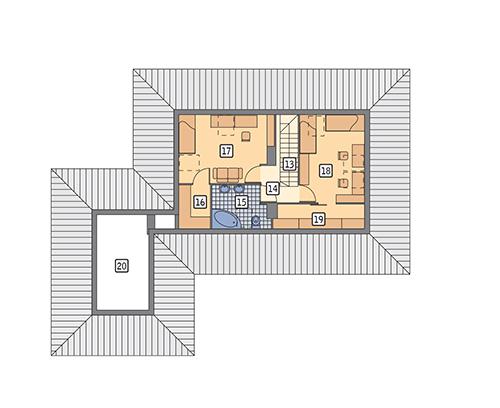 Rzut poddasza POW. 78,4 m²