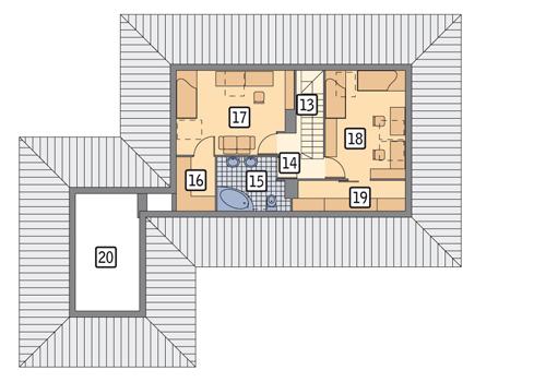 Rzut poddasza POW. 78,4 m²