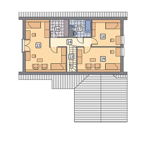 Rzut poddasza POW. 81,4 m²