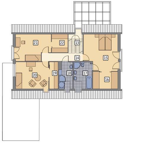 Rzut poddasza POW. 105,1 m²