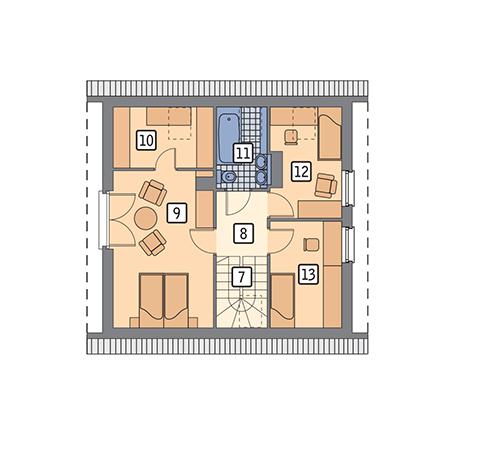 Rzut poddasza POW. 53,8 m²