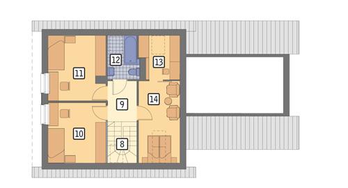 Rzut poddasza POW. 53,8 m²