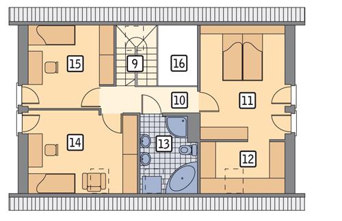 Rzut poddasza POW. 65,7 m²