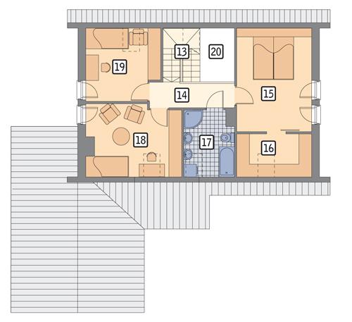 Rzut poddasza POW. 66,0 m²