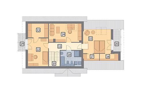 Rzut poddasza POW. 93,3 m²