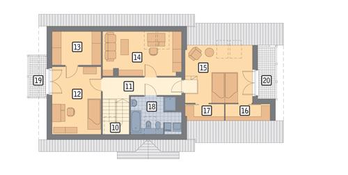 Rzut poddasza POW. 93,3 m²