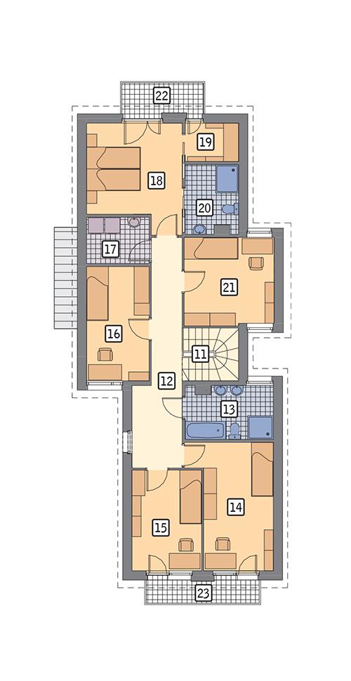 Rzut piętra POW. 105,2 m²