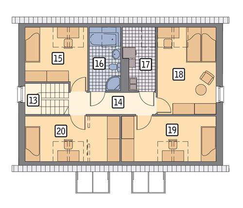Rzut poddasza POW. 74,2 m²
