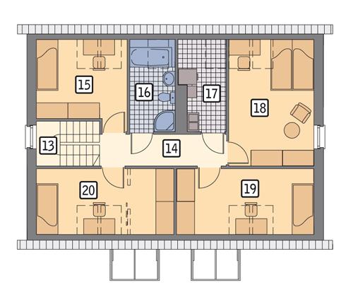 Rzut poddasza POW. 74,2 m²