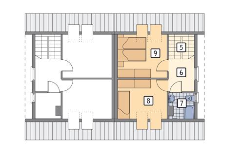Rzut poddasza POW. 36,7 m²