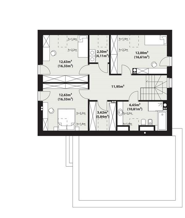 Rzut poddasza POW. 82,0 m²