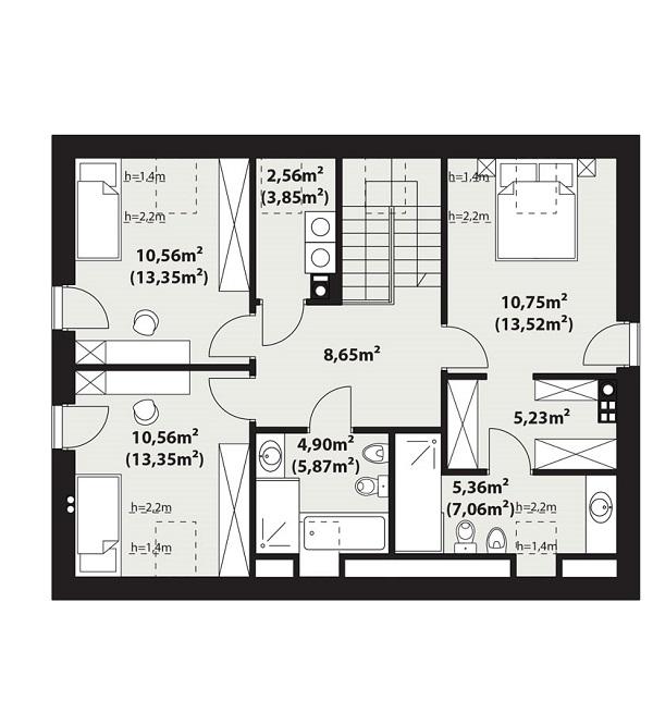 Rzut poddasza POW. 71,1 m²