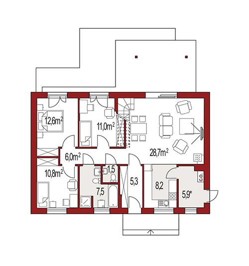 Rzut parteru POW. 0,0 m²