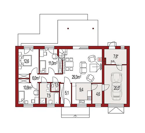 Rzut parteru POW. 0,0 m²