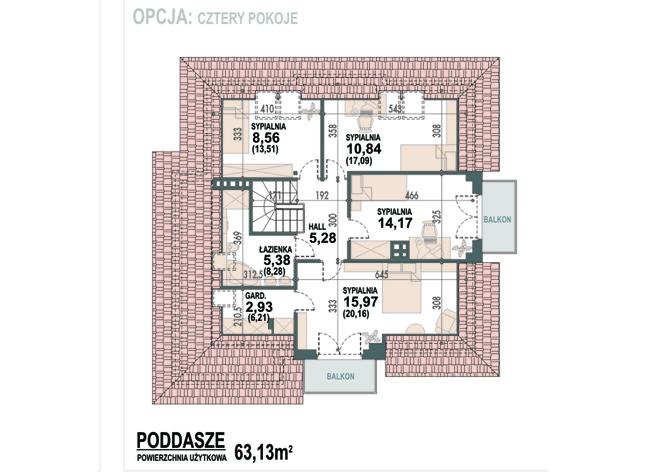 Rzut poddasza POW. 84,7 m²