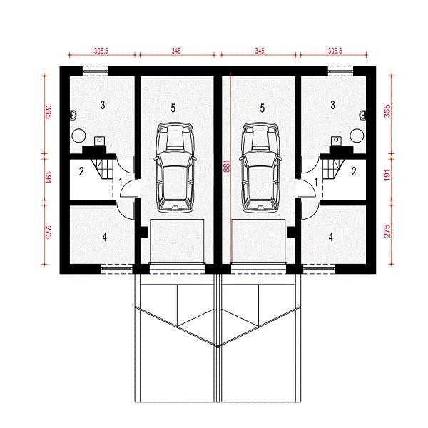 Rzut piwnicy POW. 55,2 m²