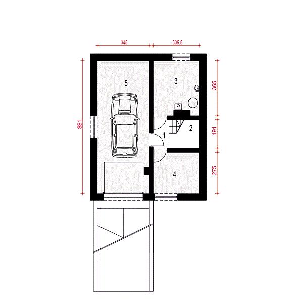 Rzut piwnicy POW. 55,2 m²