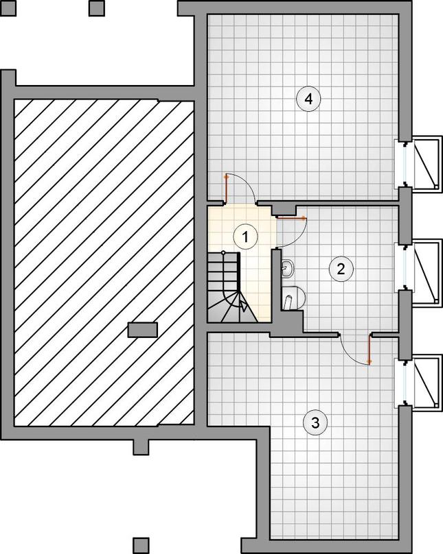Rzut piwnicy POW. 0,0 m²