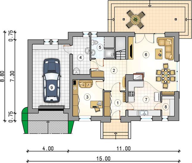 Rzut parteru POW. 0,0 m²