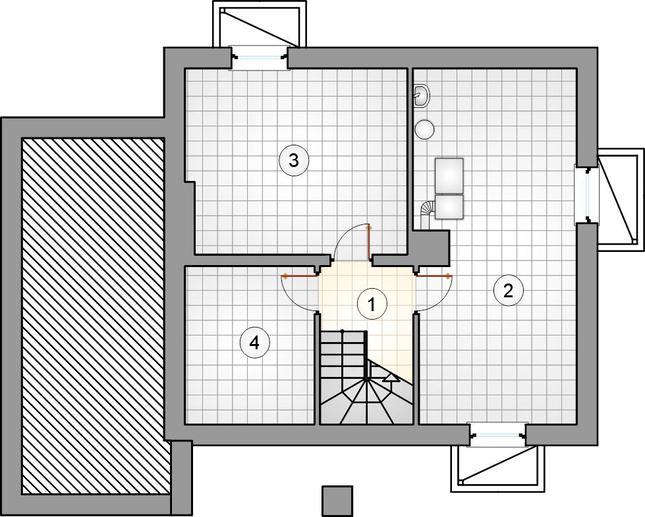 Rzut piwnicy POW. 0,0 m²