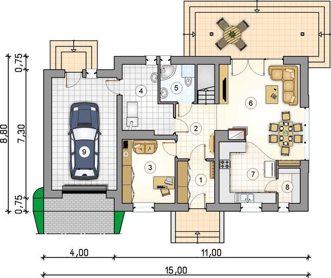 Rzut parteru POW. 0,0 m²