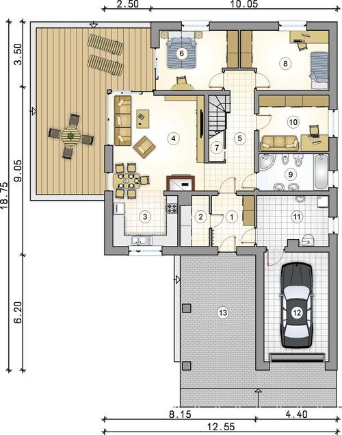 Rzut parteru POW. 0,0 m²