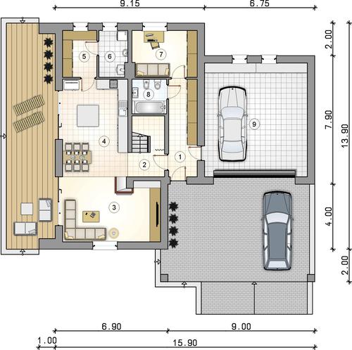 Rzut parteru POW. 0,0 m²