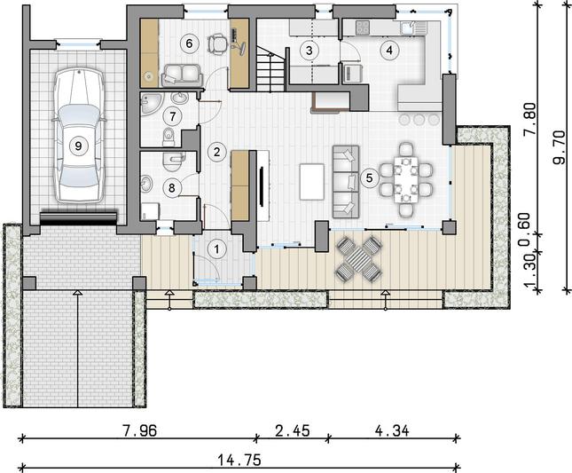 Rzut parteru POW. 0,0 m²