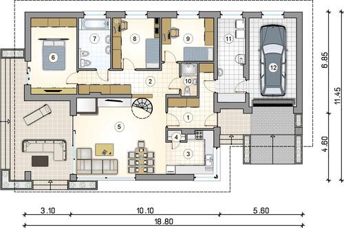 Rzut parteru POW. 0,0 m²