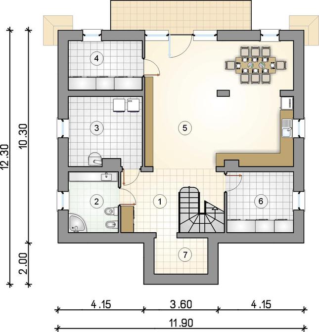 Rzut piwnicy POW. 0,0 m²