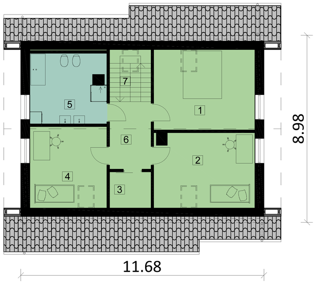 Rzut poddasza lustro POW. 0,0 m²